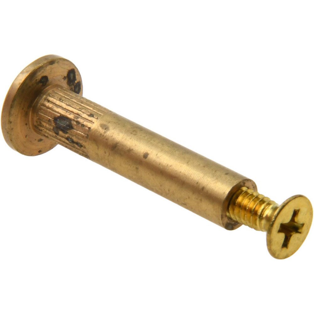 #8-32 Thread Screw & Barrel, Flat Head, Phillips Drive, Brass Tamper Resistant Security Sex Bolt & Binding Post