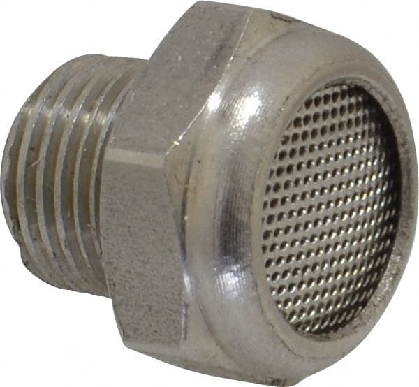 Pneumatic Exhaust Muffler: 1/8" Male NPT, 108 dB