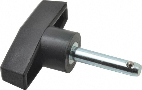 Quick-Release Pin: T-Handle, 1/4" Pin Dia, 1-1/4" Usable Length