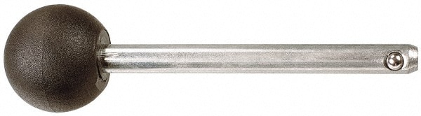 Quick-Release Pin: Ball Knob Handle, 1/4" Pin Dia, 2-1/4" Usable Length