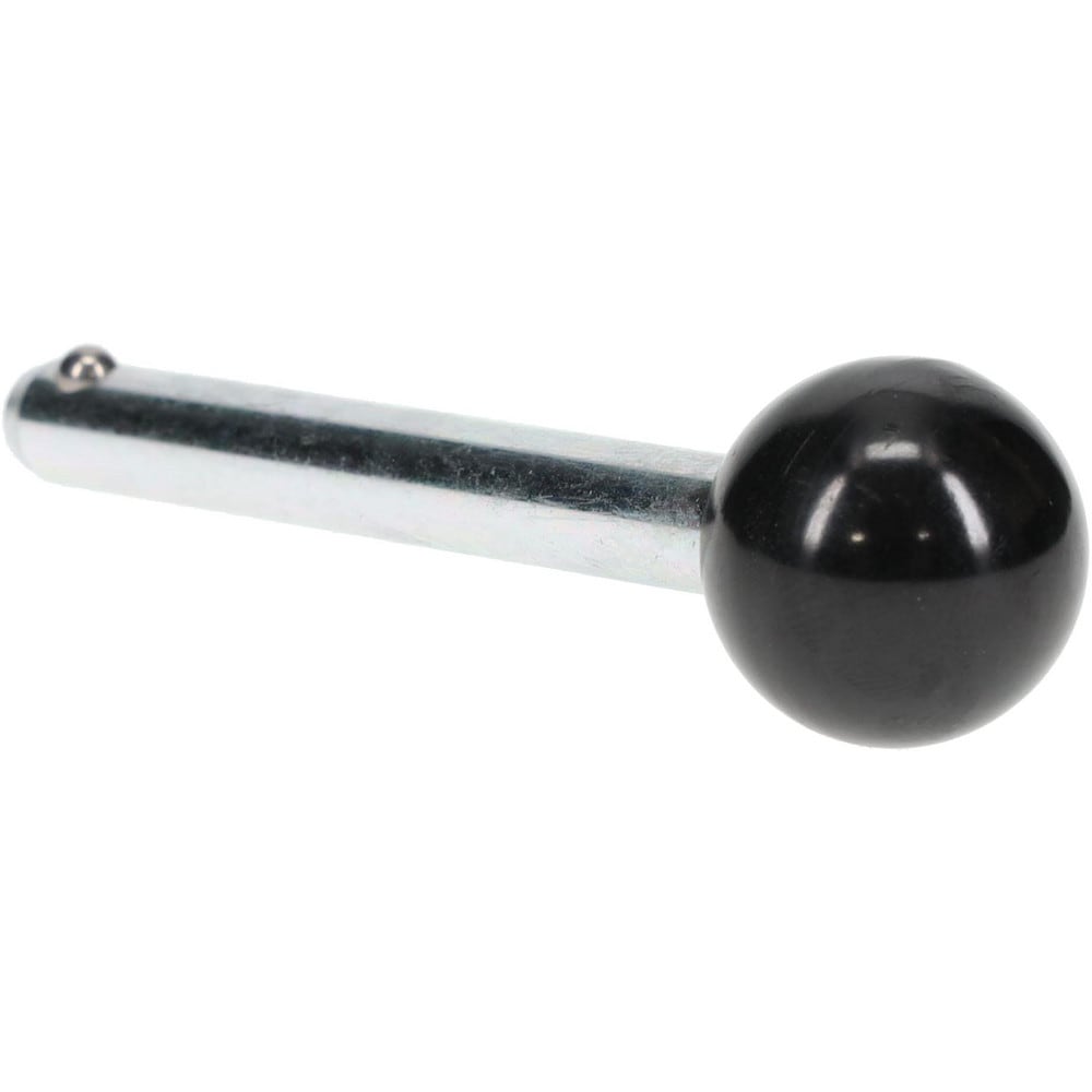 Quick-Release Pin: Ball Knob Handle, 3/8" Pin Dia, 2-1/2" Usable Length