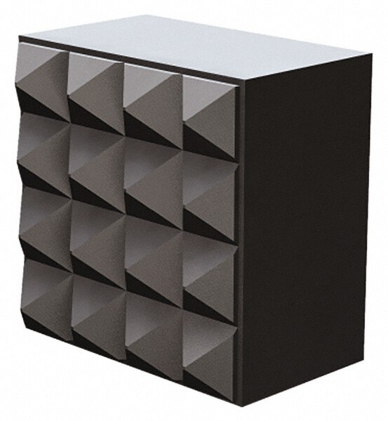 1/2" Square, 10-32 Thread, 1/2" High, Fine Tooth Grade, Diamond Serration, Solid Carbide, Square Positioning Gripper