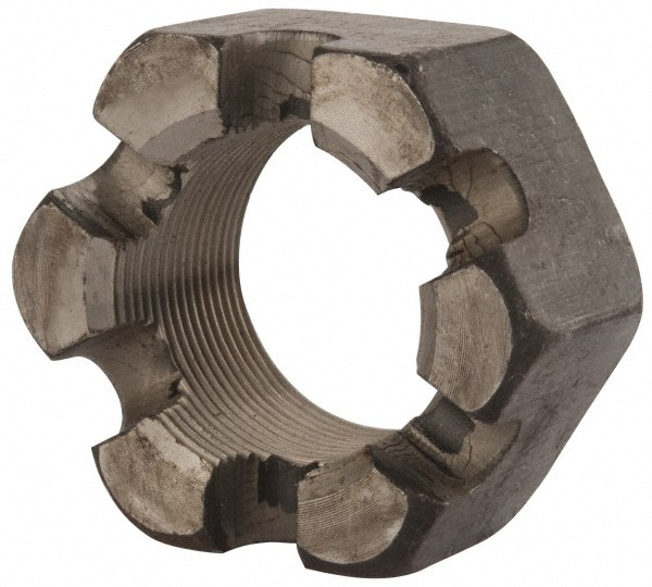 Hex Lock Nut: 1-3/4-12, Grade 2 Steel, Uncoated