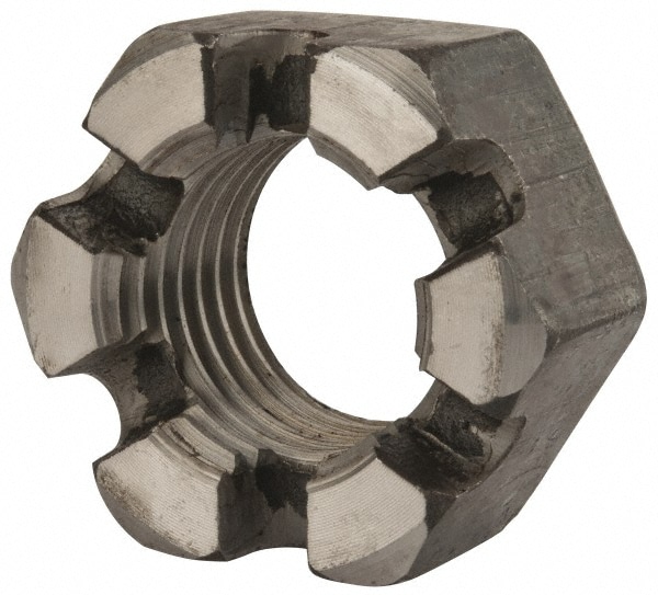 Hex Lock Nut: 2-4-1/2, Grade 2 Steel, Uncoated