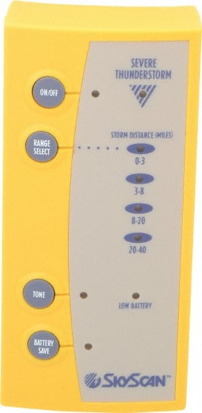 Weather Detectors & Alarms; Type: Lightning Detector ; Range (Miles): 40 ; Function: Detects Lightning/Storm ; Battery Type: 9 Volt