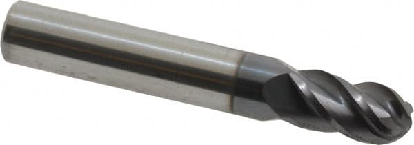 19/64 2F Ball End Carbide End Mill ALTin Coated