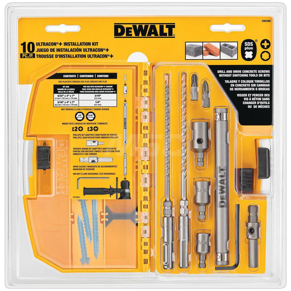 DEWALT DW5366 Anchor Drive Kit 10-Pieces 