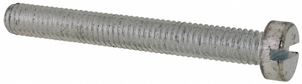 Value Collection Machine Screw: M6x1, 50.00 mm Length Under Head, Cheese Head, Slotted - Grade 4.8 Steel, Zinc Finish, DIN 84 & ISO 1207 | 100-Pack