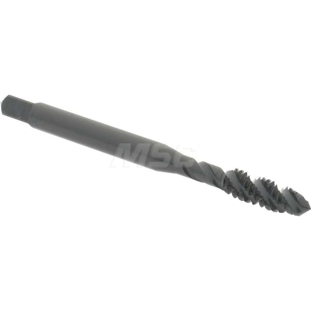 Spiral Flute Tap: #10-24 UNC, 3 Flutes, Plug, 2B/3B Class of Fit, High Speed Steel, Oxide Coated
