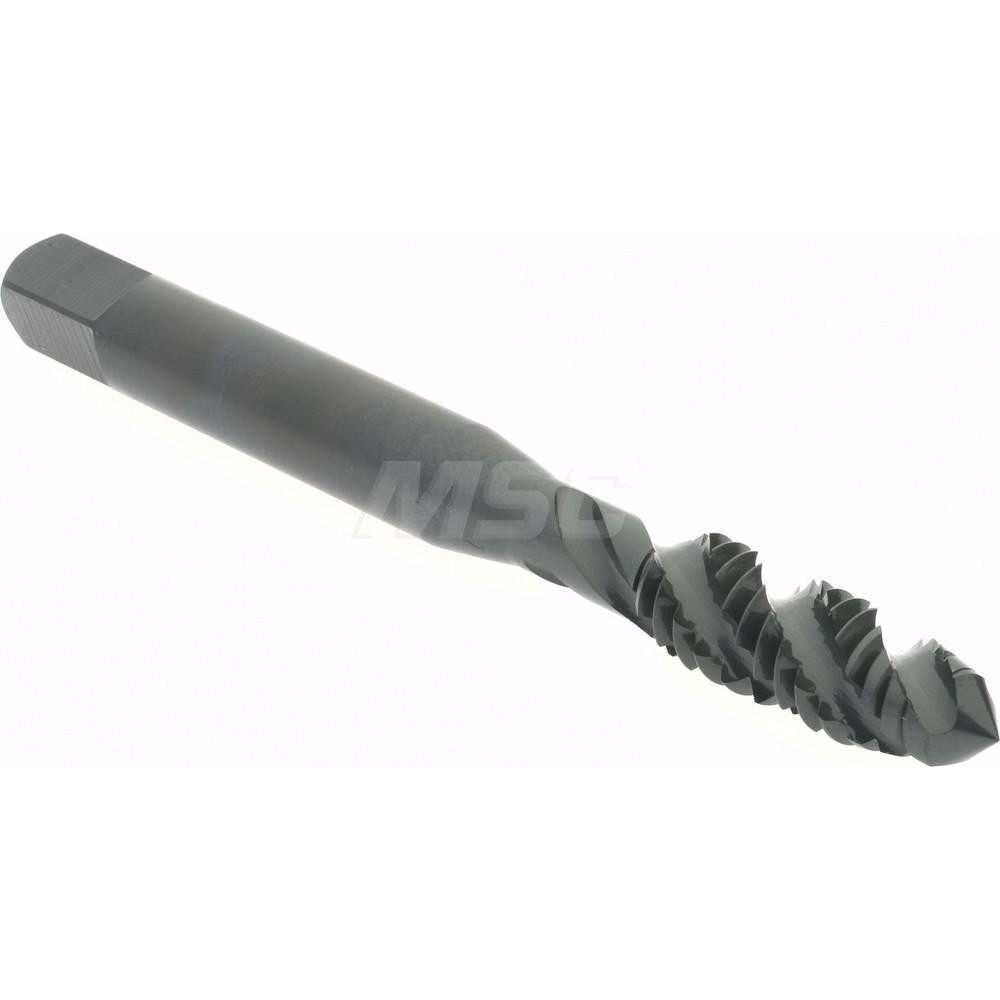 Spiral Flute Tap: 1/4-20 UNC, 3 Flutes, Plug, 3B Class of Fit, High Speed Steel, Oxide Coated
