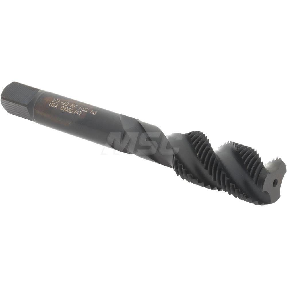 Hertel K033029AS Spiral Flute Tap: 1/2-20, UNF, 3 Flute, Bottoming, 3B Class of Fit, High Speed Steel, Oxide Finish Image