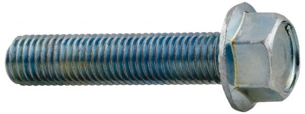 Value Collection 1444MWW Serrated Flange Bolt: 1/4-20 UNC, 2-3/4" Length Under Head, Fully Threaded 