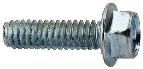 Value Collection 1414MWW Serrated Flange Bolt: 1/4-20 UNC, 7/8" Length Under Head, Fully Threaded Image