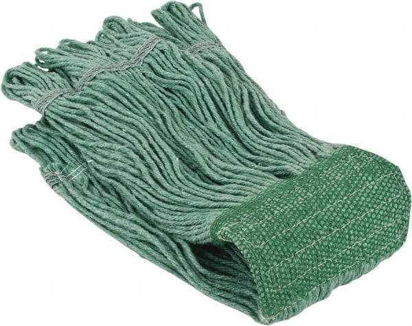Wet Mop Loop: Clamp Jaw, Small, Green Mop, Blended Fiber