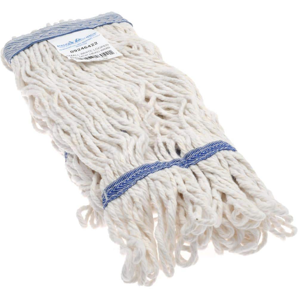 Wet Mop Loop: Clamp Jaw, X-Small, White Mop, Blended Fiber