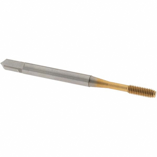 Thread Forming Tap: #4-48 UNF, 3B Class of Fit, Modified Bottoming Chamfer, Cobalt, TiN Finish