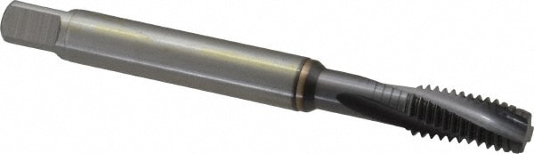 Spiral Flute Tap: 3/8-16, UNC, 4 Flute, Modified Bottoming, 2BX Class of Fit, Powdered Metal, TICN Finish