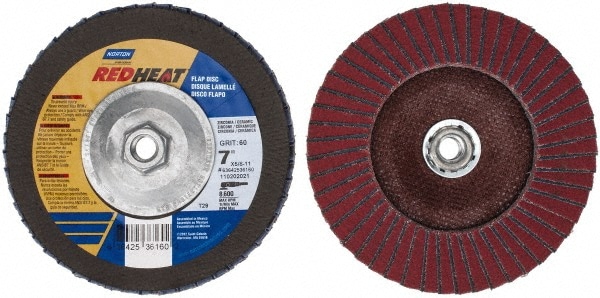 Norton 63642536160 Flap Disc: 5/8-11 Hole, 60 Grit, Ceramic, Type 29 Image