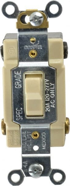 Cooper Wiring Devices CSB420V 4 Pole, 120 to 277 VAC, 20 Amp, Commercial Grade Toggle Four Way Switch 