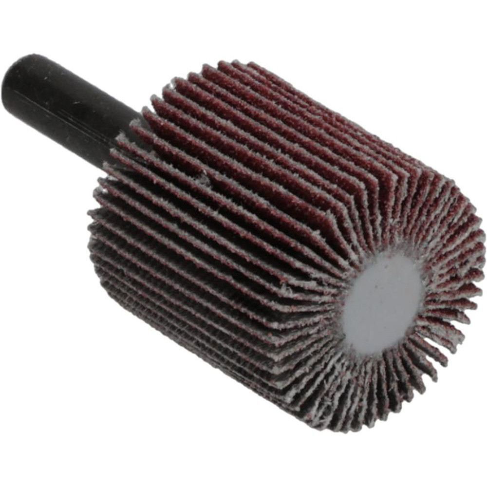 Mounted Flap Wheel: 1" Dia, 1" Face Width, 80 Grit, Aluminum Oxide
