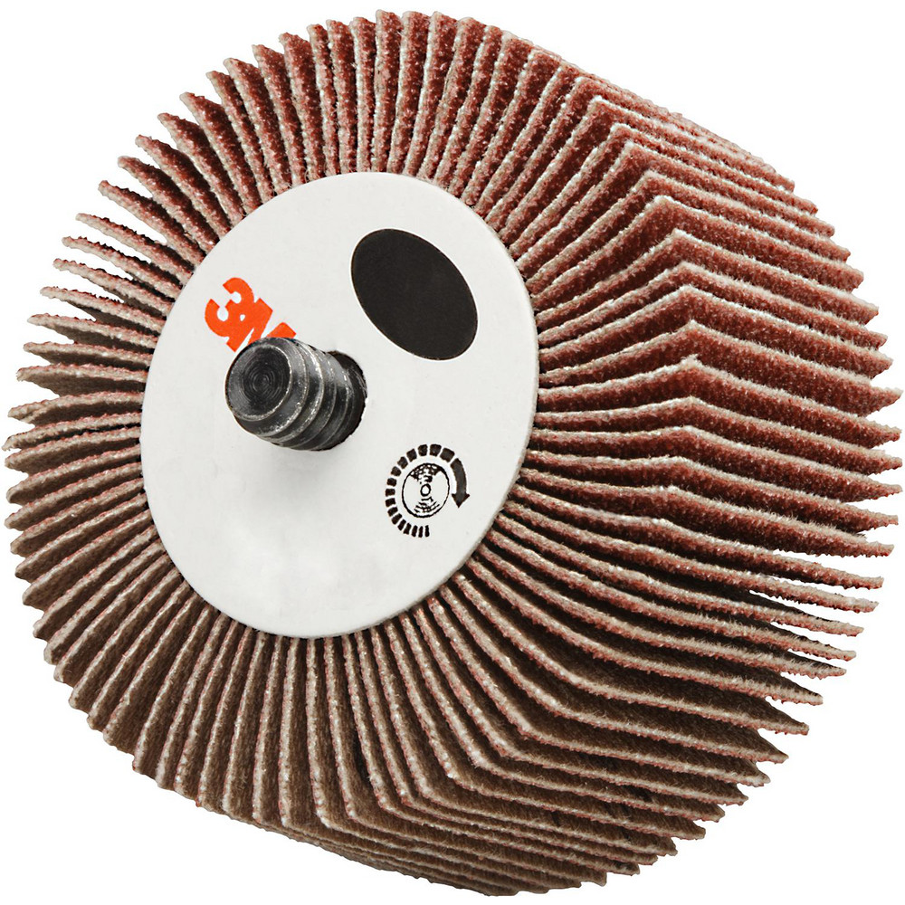 Mounted Flap Wheel: 1-1/2" Dia, 1/2" Face Width, 80 Grit, Aluminum Oxide