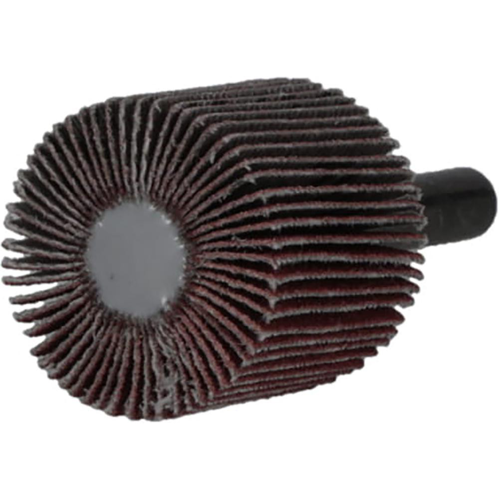 Mounted Flap Wheel: 1" Dia, 1" Face Width, 120 Grit, Aluminum Oxide