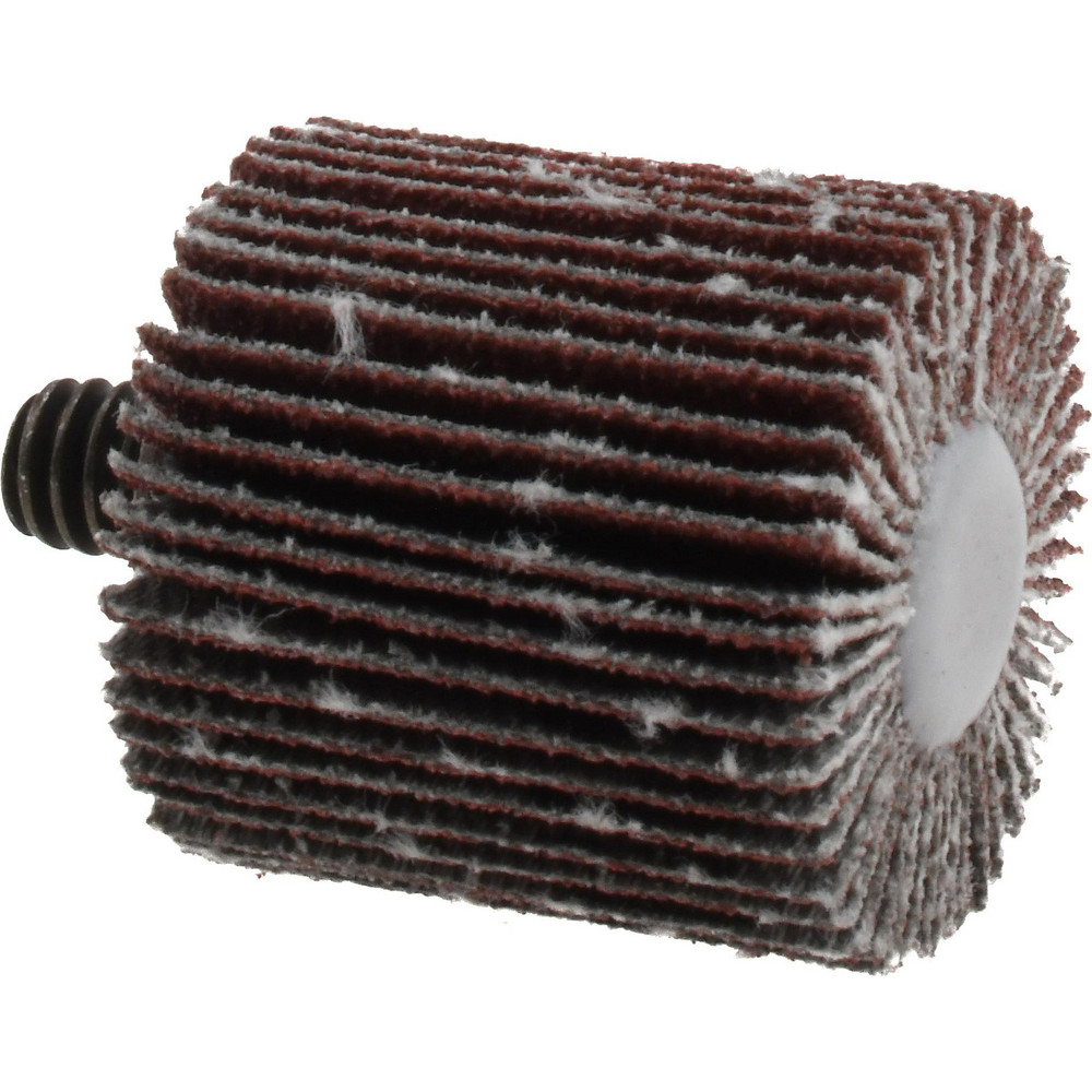 Mounted Flap Wheel: 1" Face Width, 80 Grit, Aluminum Oxide