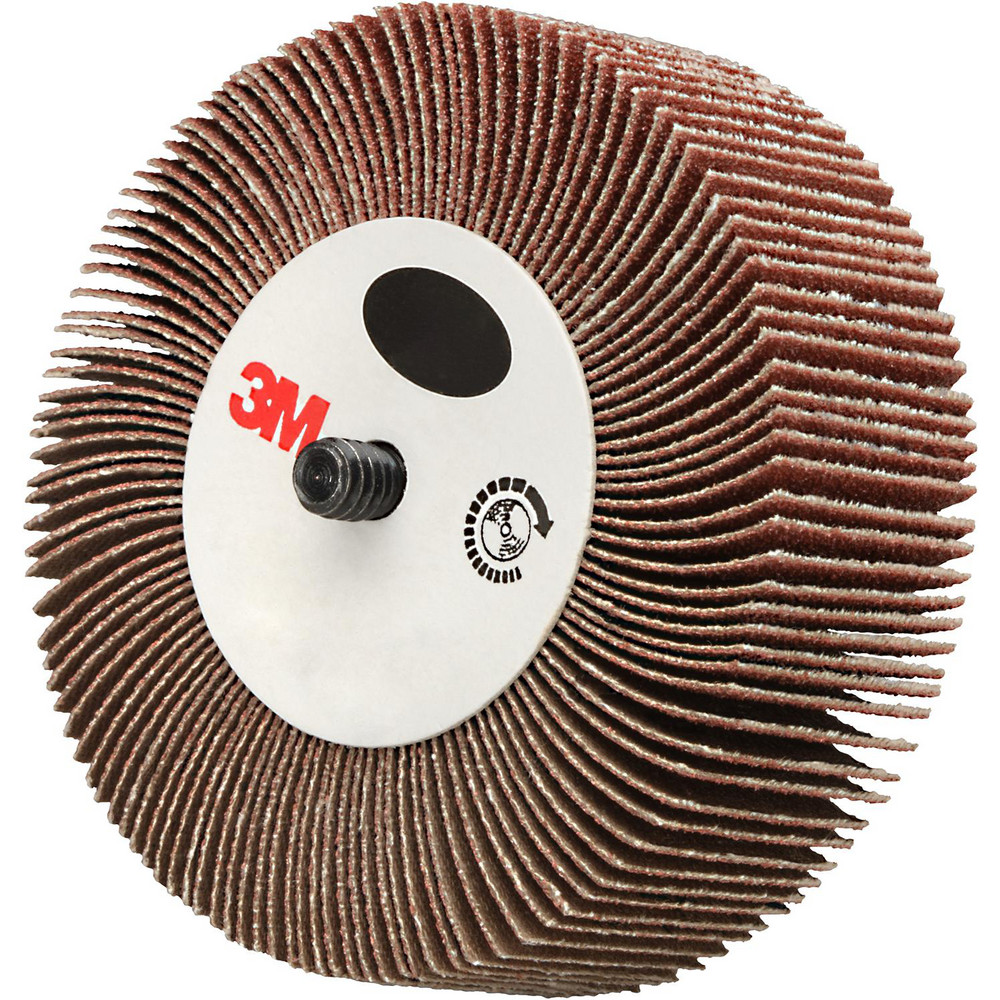 Mounted Flap Wheel: 1" Face Width, 80 Grit, Aluminum Oxide