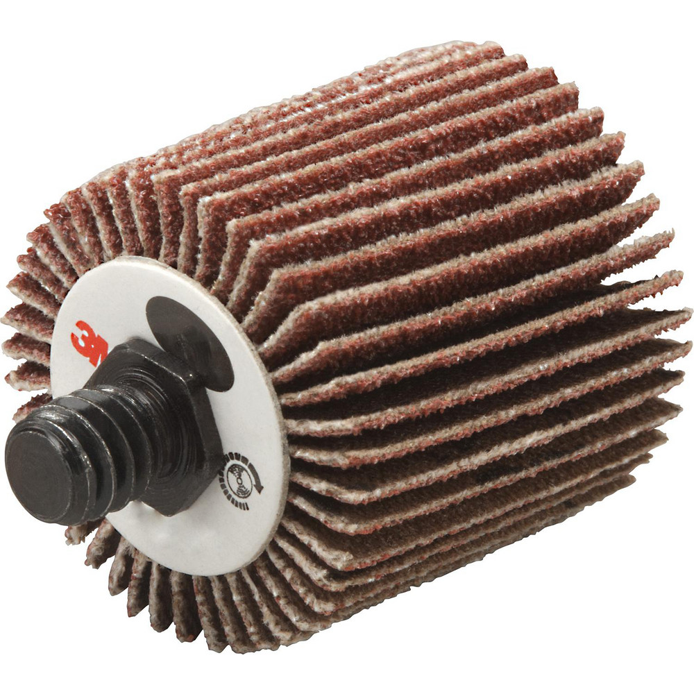 Mounted Flap Wheel: 1" Face Width, 120 Grit, Aluminum Oxide