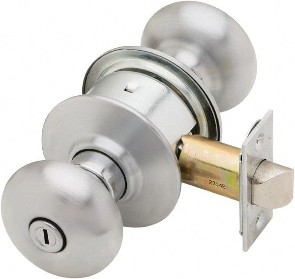 Schlage A40S PLY 626 1-3/8 to 1-7/8" Door Thickness, Satin Chrome Privacy Knob Lockset 