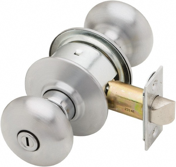 Schlage A40S PLY 626 1-3/8 to 1-7/8" Door Thickness, Satin Chrome Privacy Knob Lockset Image