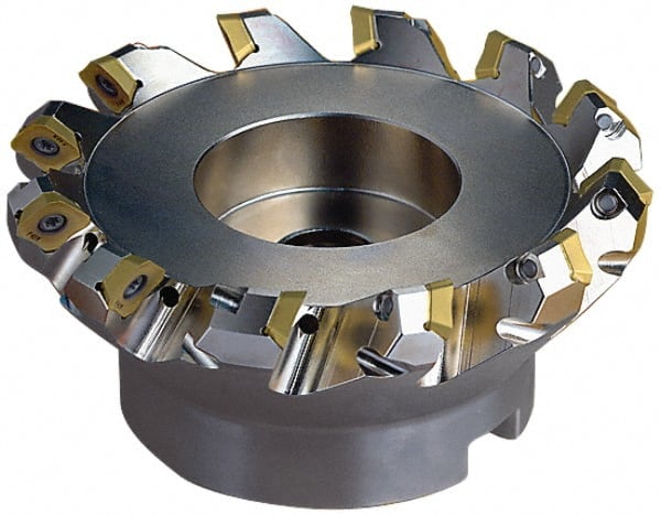 2.52" Cut Diam, 3/4" Arbor Hole, 0.236" Max Depth of Cut, 45° Indexable Chamfer & Angle Face Mill