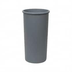 Trash Can: 22 gal, Round, Gray