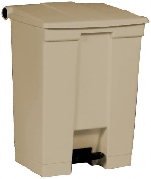 Rubbermaid FG614500BEIG 18 Gal Rectangle Unlabeled Trash Can 