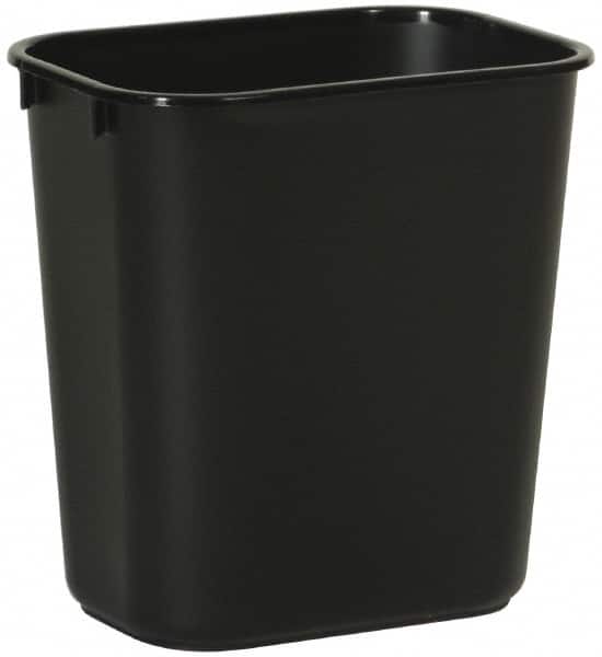 Trash Can: 14 qt, Rectangle, Black