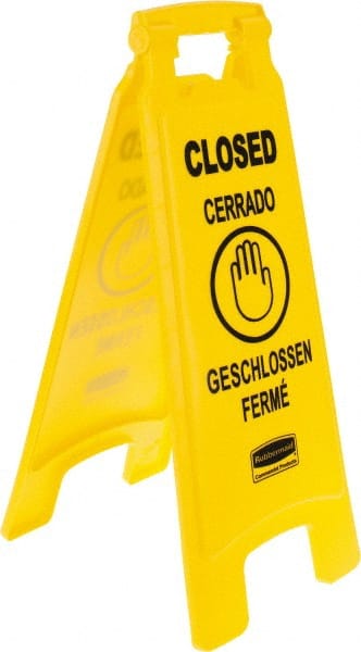 Rubbermaid FG611278YEL Closed, 11" Wide x 25" High, Plastic Floor Sign 