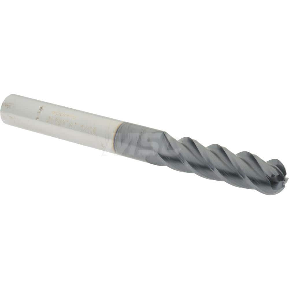 Accupro 12184873 Ball End Mill: 0.3125" Dia, 1.125" LOC, 4 Flute, Solid Carbide 