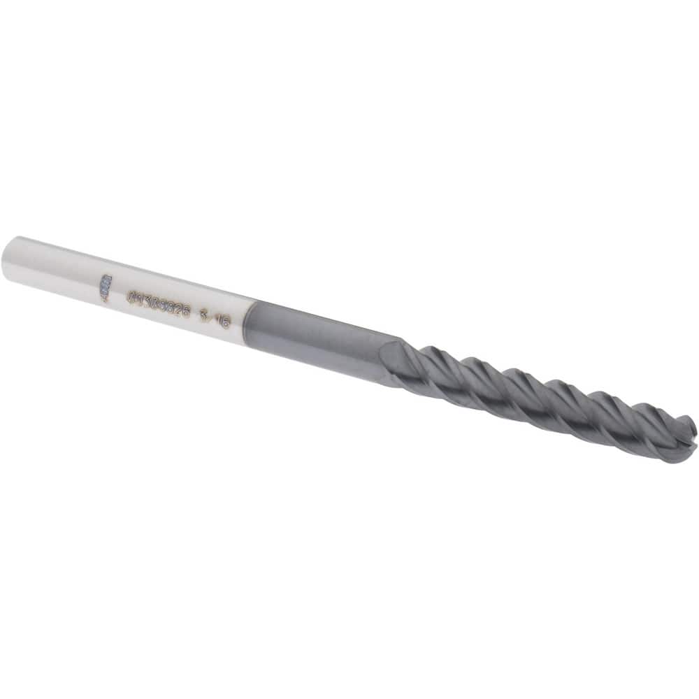 Accupro 12184897 Ball End Mill: 0.1875" Dia, 1.125" LOC, 4 Flute, Solid Carbide 