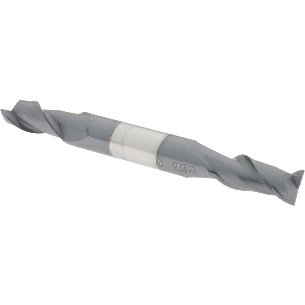 12185043 Square End Mill: 11/32 Dia, 3/4 LOC, 3/8 Shank Dia, 3-1/2 OAL, 2 Flutes, Solid Carbide  
