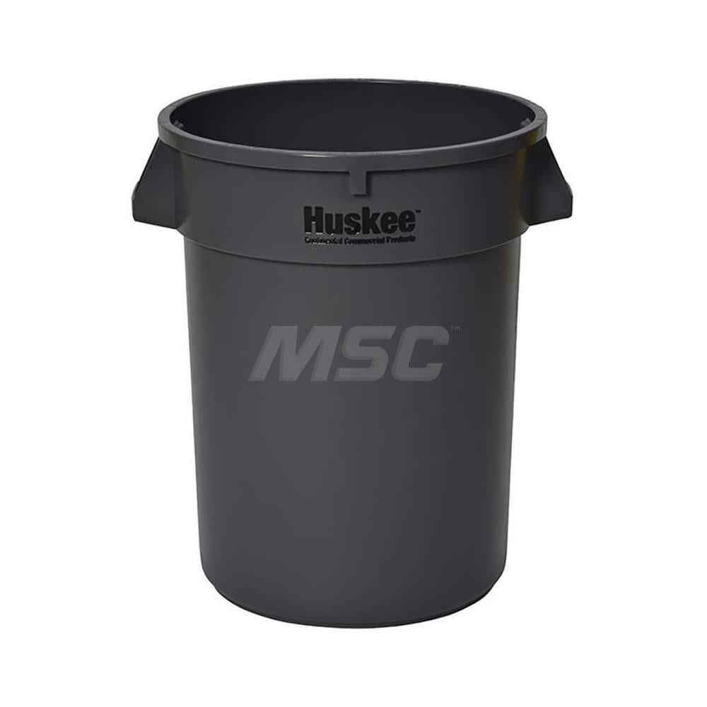 Trash Cans & Recycling Containers; Product Type: Trash Can ; Container Capacity: 32 gal ; Container Shape: Round ; Lid Type: Flat ; Container Material: Polyethylene ; Color: Gray