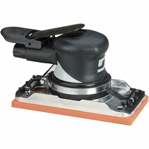 Air Orbital Sander: Rectangular, 3-2/3 x 7" Pad, 10,000 OPM - 1/4" Inlet, 16 CFM, 90 psig