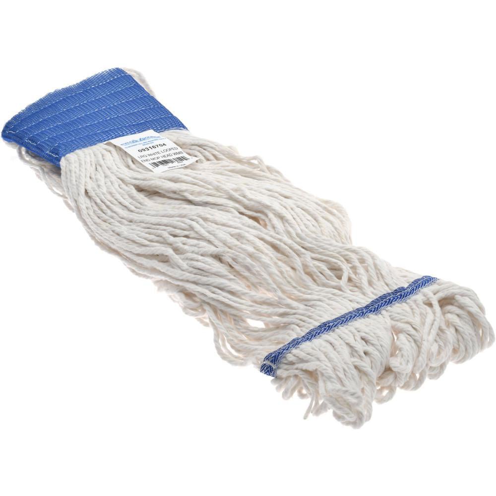 Wet Mop Loop: Clamp Jaw, Large, White Mop, Blended Fiber