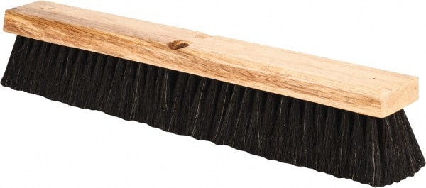 Push Broom: 18" Wide, Horsehair Bristle