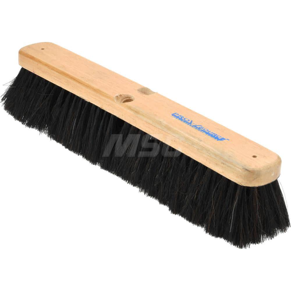 Push Broom: 18" Wide, Horsehair Bristle