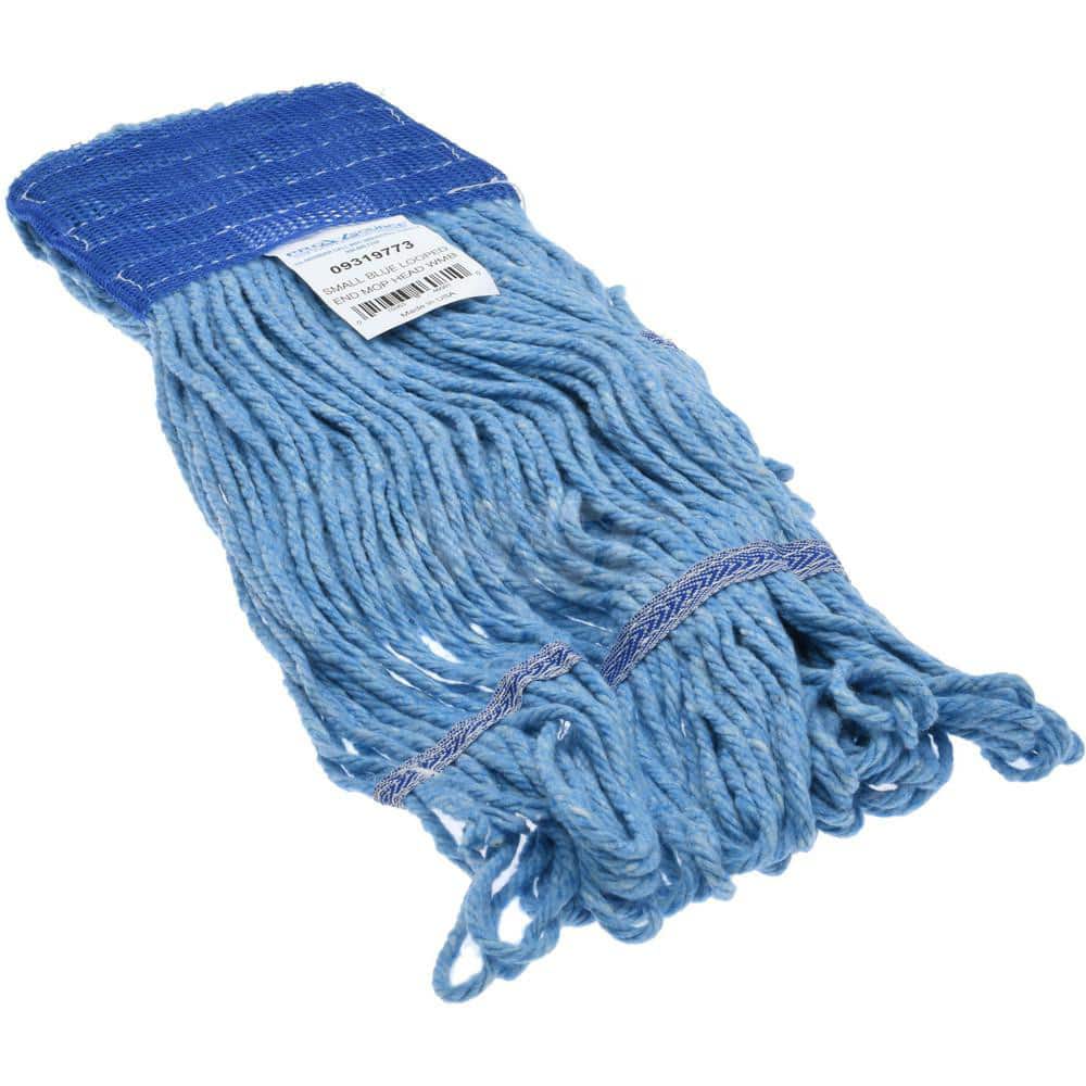 Wet Mop Loop: Clamp Jaw, Small, Blue Mop, Blended Fiber