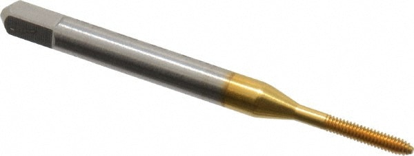 Thread Forming Tap: M1.7x0.35 Metric Coarse, Bottoming, High Speed Steel, TiN Coated