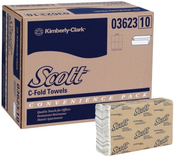 Scott 3623 Paper Towels: C-Fold, 9 Rolls, 1 Ply, White 