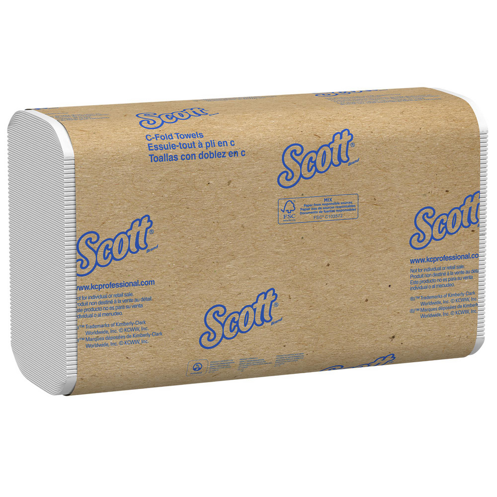 C-Fold Paper Towels with Absorbency Pockets, White