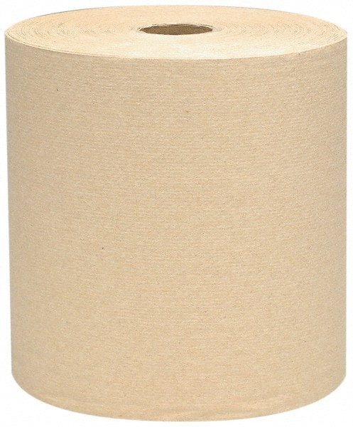 Paper Towels: Hard Roll, Box, 1 Ply, Recycled Fiber, Natural