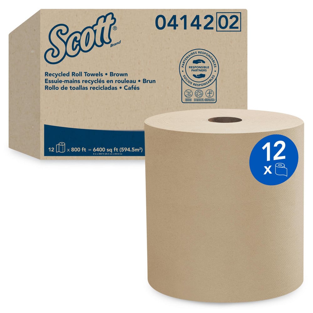 Scott 4142 12 Qty 1 Pack Hard Roll of 1 Ply Natural Paper Towels 